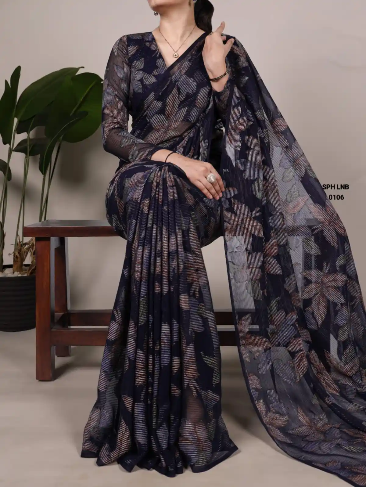 Floral Lurex Brasso saree blends the charm of blooming prints with the luxury of subtle shine Silk Saree
